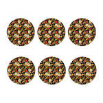 Koi Carp And Lotus Pattern Print Coaster Set