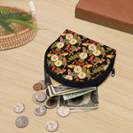 Koi Carp And Lotus Pattern Print Coin Purse