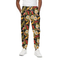 Koi Carp And Lotus Pattern Print Cotton Sweatpants