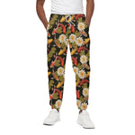 Koi Carp And Lotus Pattern Print Cotton Pants