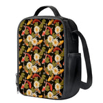 Koi Carp And Lotus Pattern Print Crossbody Lunch Bag
