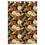 Koi Carp And Lotus Pattern Print Curtain