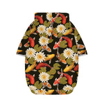 Koi Carp And Lotus Pattern Print Dog Zip Up Hoodie