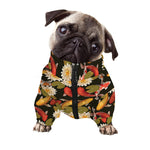 Koi Carp And Lotus Pattern Print Dog Zip Up Jacket