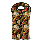 Koi Carp And Lotus Pattern Print Double Neoprene Wine Tote