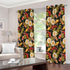 Koi Carp And Lotus Pattern Print Extra Wide Grommet Curtains