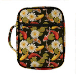 Koi Carp And Lotus Pattern Print Front Pocket Bible Bag