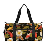 Koi Carp And Lotus Pattern Print Gym Bag