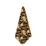 Koi Carp And Lotus Pattern Print Hand Towel