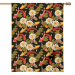 Koi Carp And Lotus Pattern Print House Flag