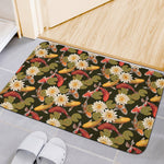 Koi Carp And Lotus Pattern Print Indoor Door Mat