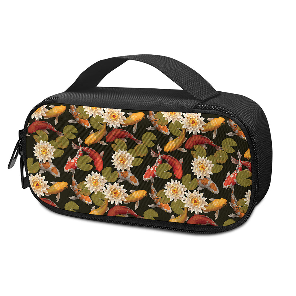Koi Carp And Lotus Pattern Print Insulin Cooler Travel Case