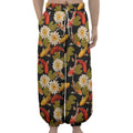 Koi Carp And Lotus Pattern Print Lantern Pants