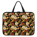Koi Carp And Lotus Pattern Print Laptop Sleeve With Handle