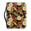 Koi Carp And Lotus Pattern Print Leather Bible Cover