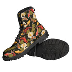 Koi Carp And Lotus Pattern Print Backpack