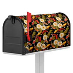 Koi Carp And Lotus Pattern Print Mailbox Cover
