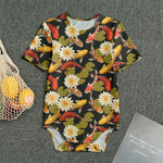 Koi Carp And Lotus Pattern Print Men's Bodysuit