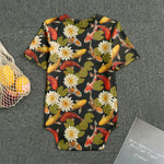 Koi Carp And Lotus Pattern Print Men's Bodysuit