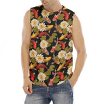 Koi Carp And Lotus Pattern Print Men's Fitness Tank Top