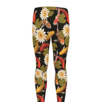 Koi Carp And Lotus Pattern Print Men's leggings