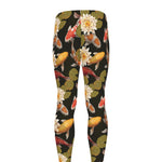 Koi Carp And Lotus Pattern Print Men's leggings