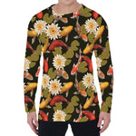 Koi Carp And Lotus Pattern Print Men's Long Sleeve T-Shirt