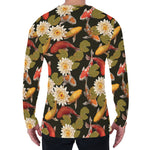 Koi Carp And Lotus Pattern Print Men's Long Sleeve T-Shirt