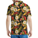 Koi Carp And Lotus Pattern Print Men's Polo Shirt