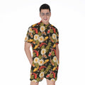 Koi Carp And Lotus Pattern Print Men's Romper