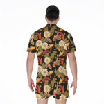 Koi Carp And Lotus Pattern Print Men's Rompers
