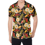 Koi Carp And Lotus Pattern Print Men's Shirt