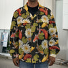 Koi Carp And Lotus Pattern Print Men's Shirt Jacket