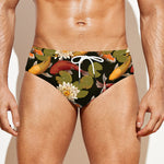 Koi Carp And Lotus Pattern Print Men's Swim Briefs