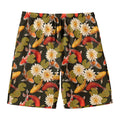 Koi Carp And Lotus Pattern Print Men's Swim Trunks