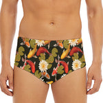 Koi Carp And Lotus Pattern Print Men's Triangle Swim Briefs