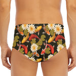 Koi Carp And Lotus Pattern Print Men's Triangle Swim Briefs