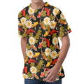 Koi Carp And Lotus Pattern Print Men's Velvet T-Shirt