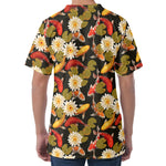 Koi Carp And Lotus Pattern Print Men's Velvet T-Shirt