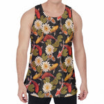 Koi Carp And Lotus Pattern Print Men's Velvet Tank Top
