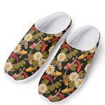 Koi Carp And Lotus Pattern Print Mesh Casual Shoes