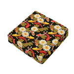 Koi Carp And Lotus Pattern Print Outdoor Seat Cushion Cover