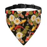 Koi Carp And Lotus Pattern Print Over The Collar Dog Bandana