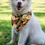 Koi Carp And Lotus Pattern Print Over The Collar Dog Bandana