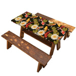 Koi Carp And Lotus Pattern Print Picnic Table Cover