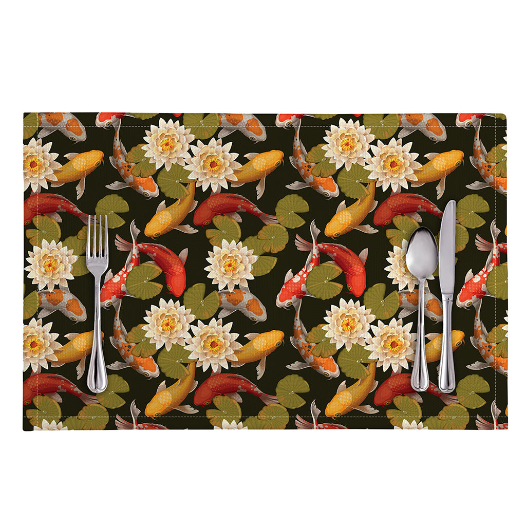 Koi Carp And Lotus Pattern Print Placemat