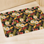 Koi Carp And Lotus Pattern Print Polyester Doormat