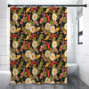 Koi Carp And Lotus Pattern Print Premium Shower Curtain