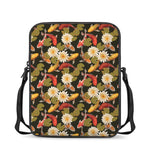 Koi Carp And Lotus Pattern Print Rectangular Crossbody Bag