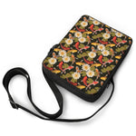 Koi Carp And Lotus Pattern Print Rectangular Crossbody Bag